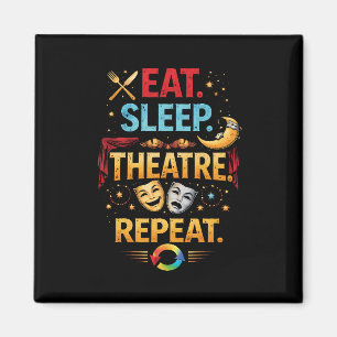Essen, Schlafen, Theater, Wiederholen Magnet