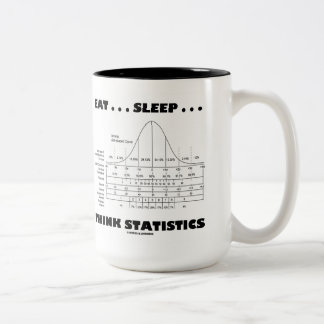 Essen... Schlafen... Think Statistics (Bell Curve) Zweifarbige Tasse