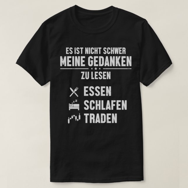 Essen Schlafen Traden Bull Bear Day Travers Stock T-Shirt (Design vorne)