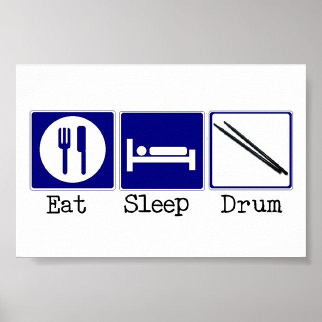 Essen, schlafen, trocken poster (Vorne)