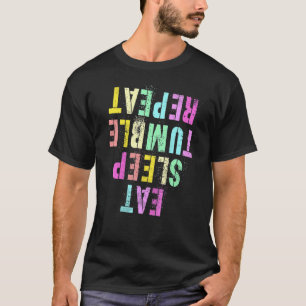 Essen Schlafen Tumble Wiederholung Kleinkind Cheer T-Shirt