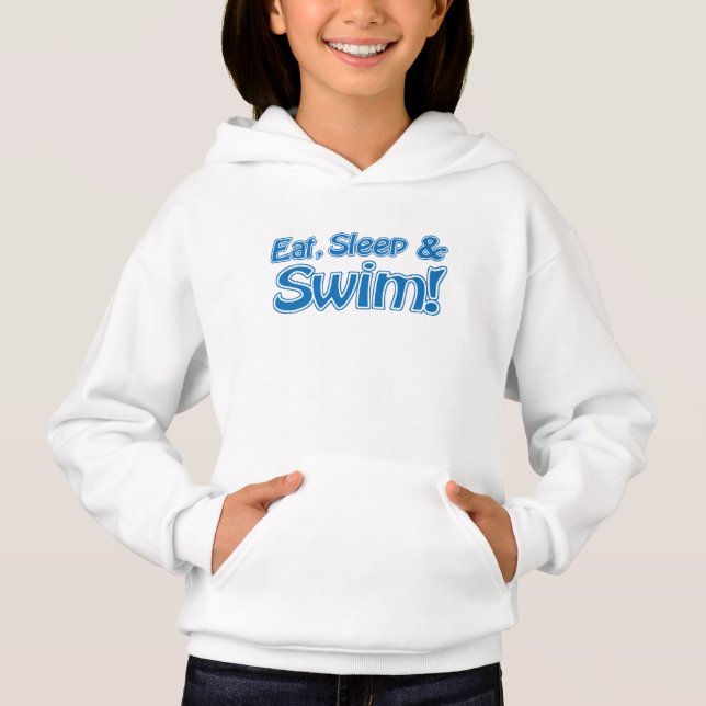 Essen, schlafen und schwimmen hoodie (Vorderseite)