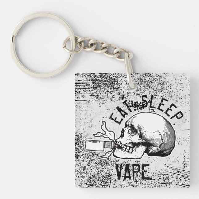 Essen. Schlafen. Vape. Pro Vaping T - Shirt Schlüsselanhänger (Vorderseite)