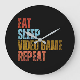 ESSEN SCHLAFEN VIDEOSPIEL WIEDERHOLEN GROßE WANDUHR