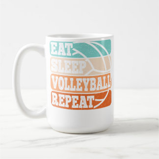 Essen Schlafen Volleyball Wiederholen Lustiger Vol Kaffeetasse