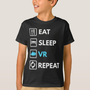 Essen Schlafen Vr Wiederholen Lustiger Vr Gamer Ju T-Shirt