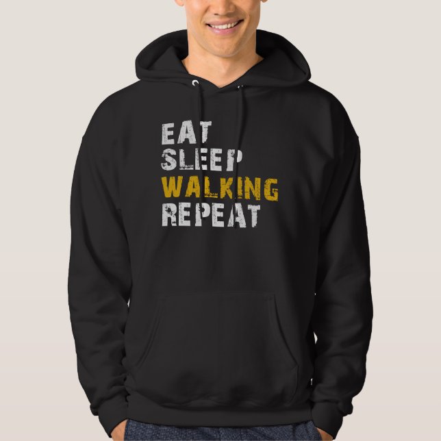 Essen schlafen Walking Hoodie (Vorderseite)