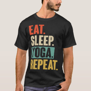 Essen Schlafen Yoga Wiederholen   Vintage Meditati T-Shirt