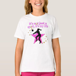 ESSEN, SCHLAFEN, ZUG, PINK VOLLEYBALL STAR DESIGN T-Shirt