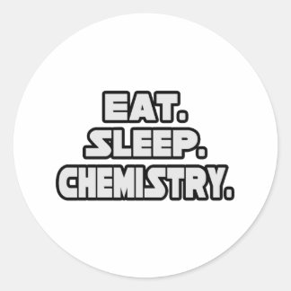 Essen schlafende Chemie Runder Aufkleber