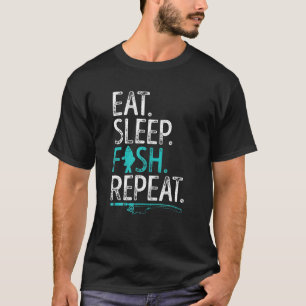 Essen schlafende Fische Wiederholung Männer Frauen T-Shirt