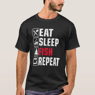Essen schlafende Fische Wiederholung Urlaub für Mä T-Shirt