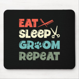 Essen schlafende Groom Wiederholung Pelz Künstler Mousepad