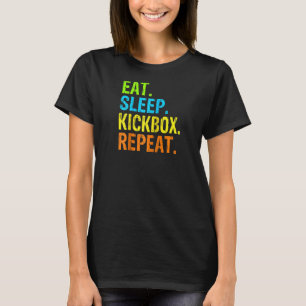 Essen Schlafkickbox Wiederholen Kick Boxing Raglan T-Shirt