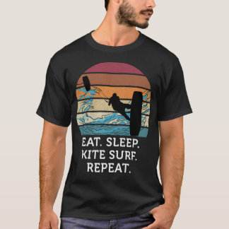 Essen Schlafkitesurf Wiederholung Retro Vintager S T-Shirt