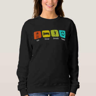 Essen Schlafschlauch Wiederholung farbenfrohe Badm Sweatshirt