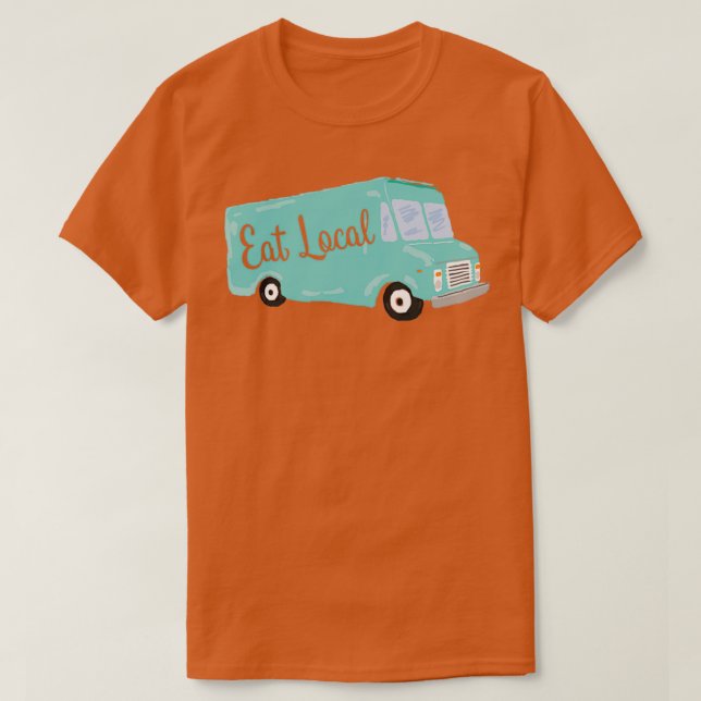 Essen Sie Aquamarin Blue Food LKW T-Shirt (Design vorne)