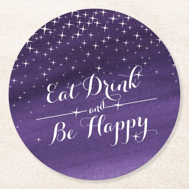 Essen Sie Aquarellsternengetränke Untersetzer (Vorderseite)