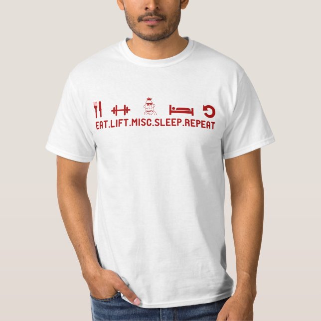 Essen Sie Aufzug-die verschiedene T-Shirt (Vorderseite)