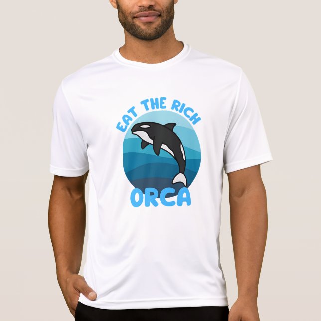Essen Sie das reiche Orca T-Shirt (Vorderseite)