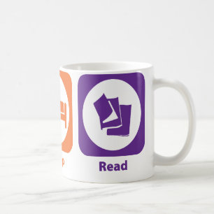 Essen Sie den gelesenen Schlaf Kaffeetasse