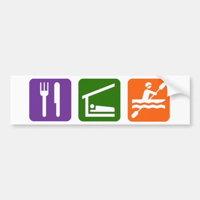 Essen Sie den Kayaking Schlaf Autoaufkleber (Vorne)