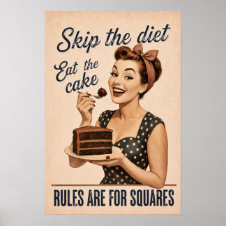 Essen Sie den Kuchen Retro Poster