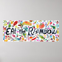 Essen Sie den Regenbogen farbenfrohe Wasserfarben