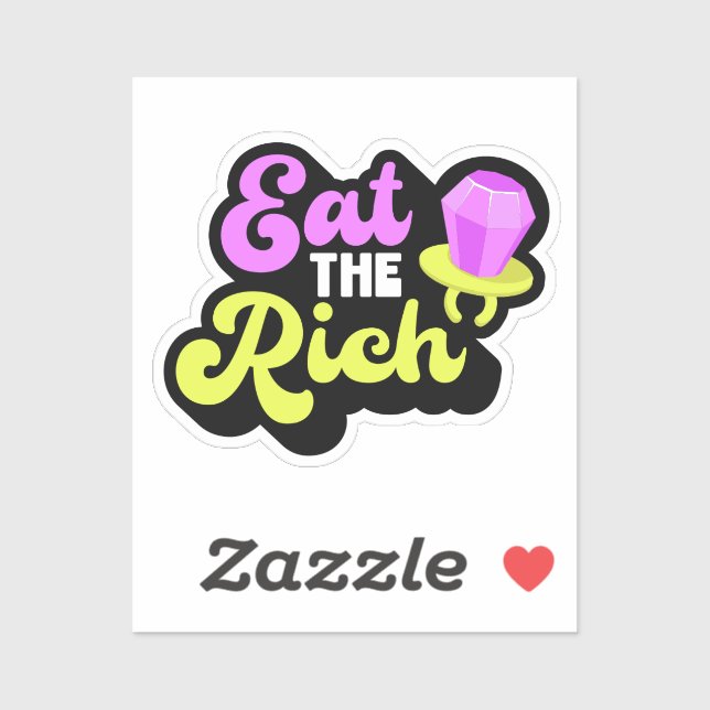 Essen Sie den reichen 90er Jahre Diamond Ring Pop  Aufkleber (Blatt)