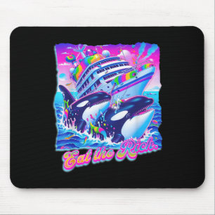 Essen Sie den reichen Wal der 90er Jahre Orca Funn Mousepad