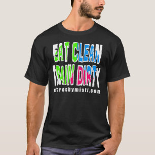 Essen Sie den sauberen schmutzigen Zug, Makro T-Shirt