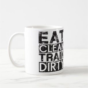Essen Sie den sauberen schmutzigen Zug Tasse