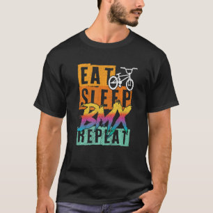 Essen Sie den Schlaf-BMX-Wiederholungsfahrrad-MTB- T-Shirt