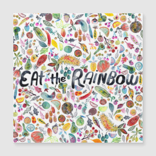 ESSEN SIE DIE RAINBOW farbenfrohe Früchte Veggies Magnetkarte