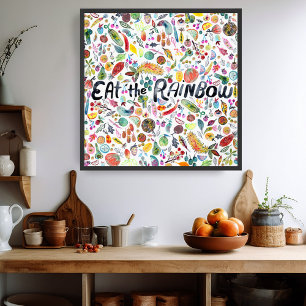 ESSEN SIE DIE RAINBOW farbenfrohe Früchte Veggies  Poster