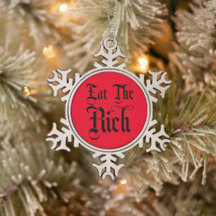 Essen Sie die reiche Schneeflocke Gerahmte Ornamen Schneeflocken Zinn-Ornament