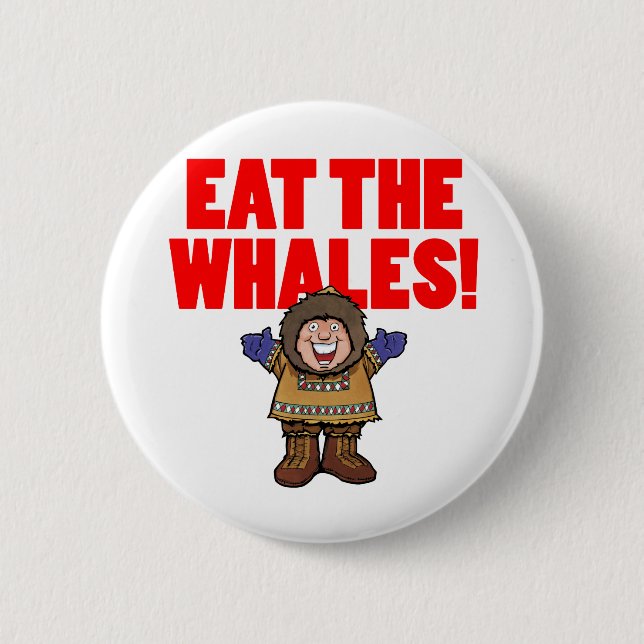 Essen Sie die Wale Button (Vorderseite)