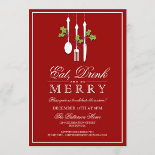 Essen Sie Drink & Be Frohe Weihnachtsfeier Einladung