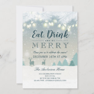 Essen Sie Drink & Sei froh Weihnachts-Party-Card Einladung