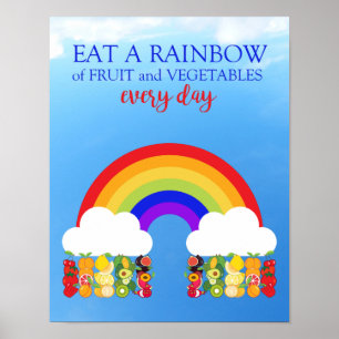 Essen Sie einen Regenbogen und speisen Sie gesund Poster