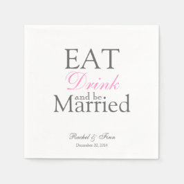 Essen Sie einen Verheirateten Cocktail Napkin Serviette