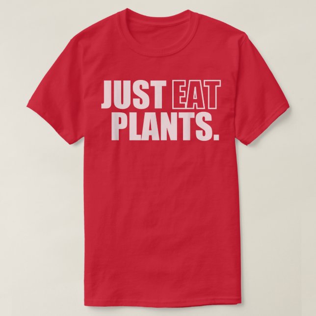 Essen Sie einfach Pflanze, Pflanze basiert Vegan v T-Shirt (Design vorne)