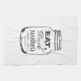 Essen Sie etwas trinken und seien Sie verheiratete Küchentuch