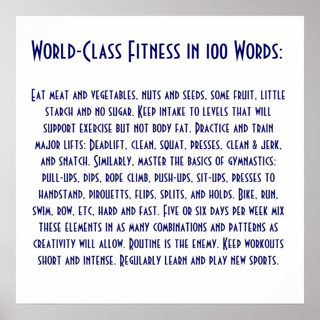 Essen Sie Fleisch und Gemüse, Nüsse und Samen, ein Poster (Vorne)