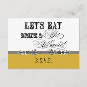 Essen Sie, Getränk n erhalten verheiratete formale RSVP Karte