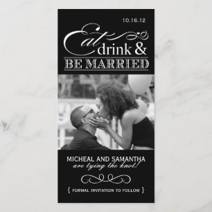 Essen Sie, Getränk u. seien Sie verheiratete Save Save The Date