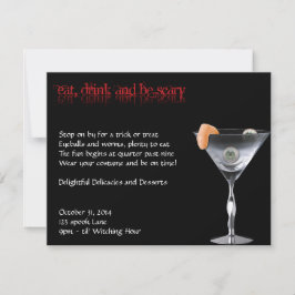 Essen Sie Getränk und seien Sie beängstigende Einladung