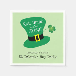 Essen Sie, Getränk und seien Sie Iren-St Patrick Serviette