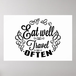 Essen Sie gut Reise häufig Poster