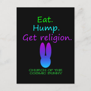 Essen Sie Hump Religion kosmischer Hase Postkarte